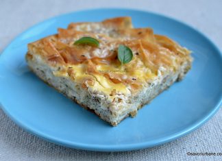Plăcintă cu carne tocată și ceapă – plăcintă dobrogeană sau burek cu carne Placintă cu carne tocată și ceapă - plăcintă dobrogeană sau burek cu carne reteta savori urbane