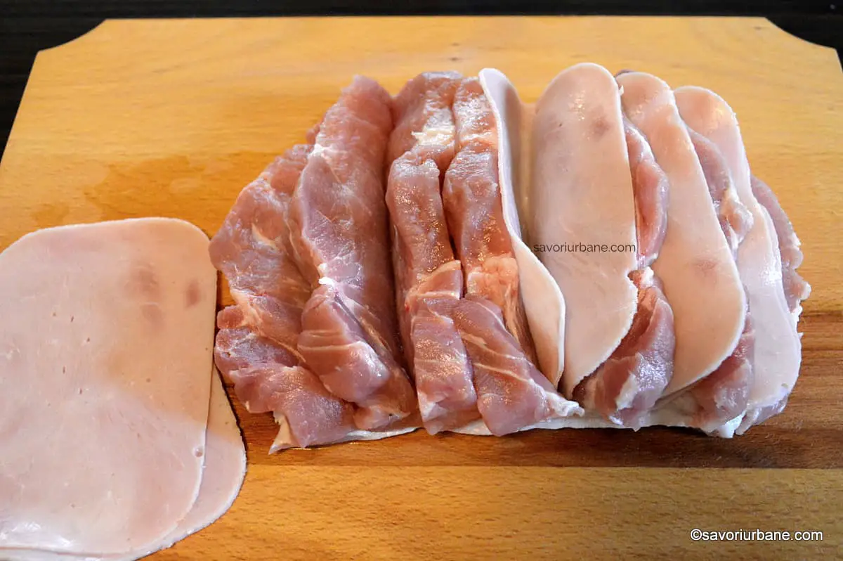 cum se face cotlet de porc evantai impanat cu sunca si marinat (3)