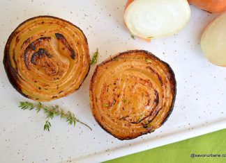 Ceapă caramelizată cu sos aromat – coaptă la cuptor Ceapă caramelizată cu sos picant - coaptă la cuptor reteta savori urbane