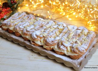 Ecler la metru cu cremă de vanilie și sos caramel Prăjitura ecler la metru cu cremă de vanilie și sos caramel - reteta savori urbane 1