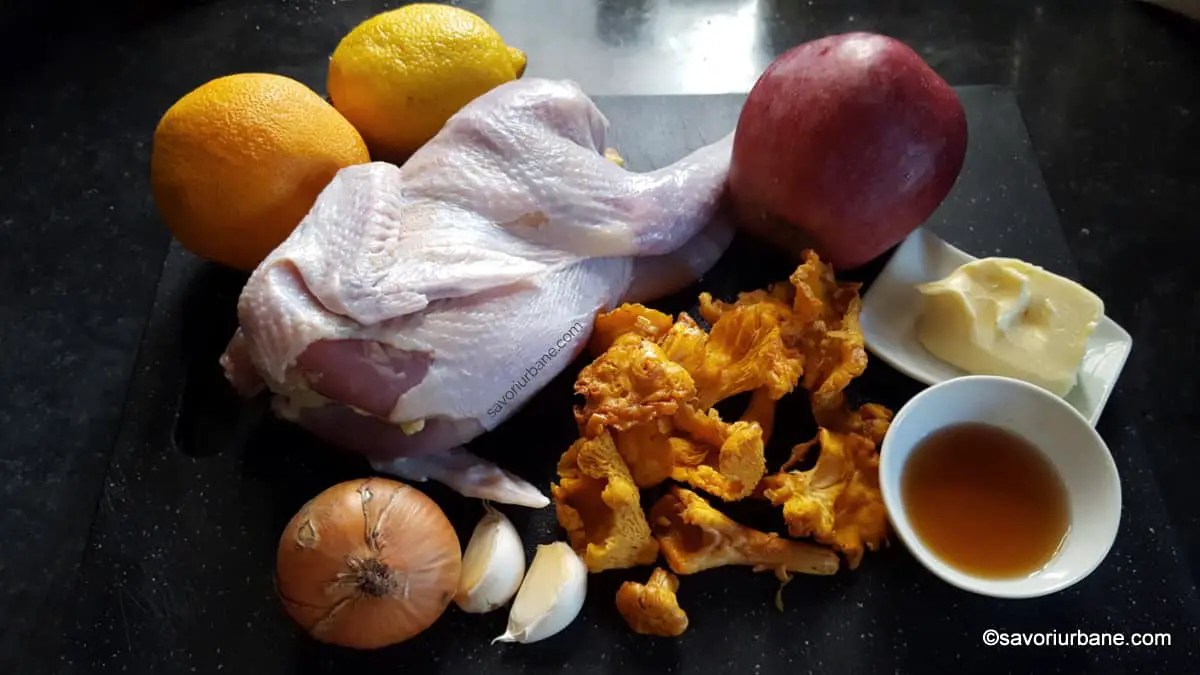 ingrediente friptura de fazan umplut cu mere portocale unt usturoi ceapa si ciuperci