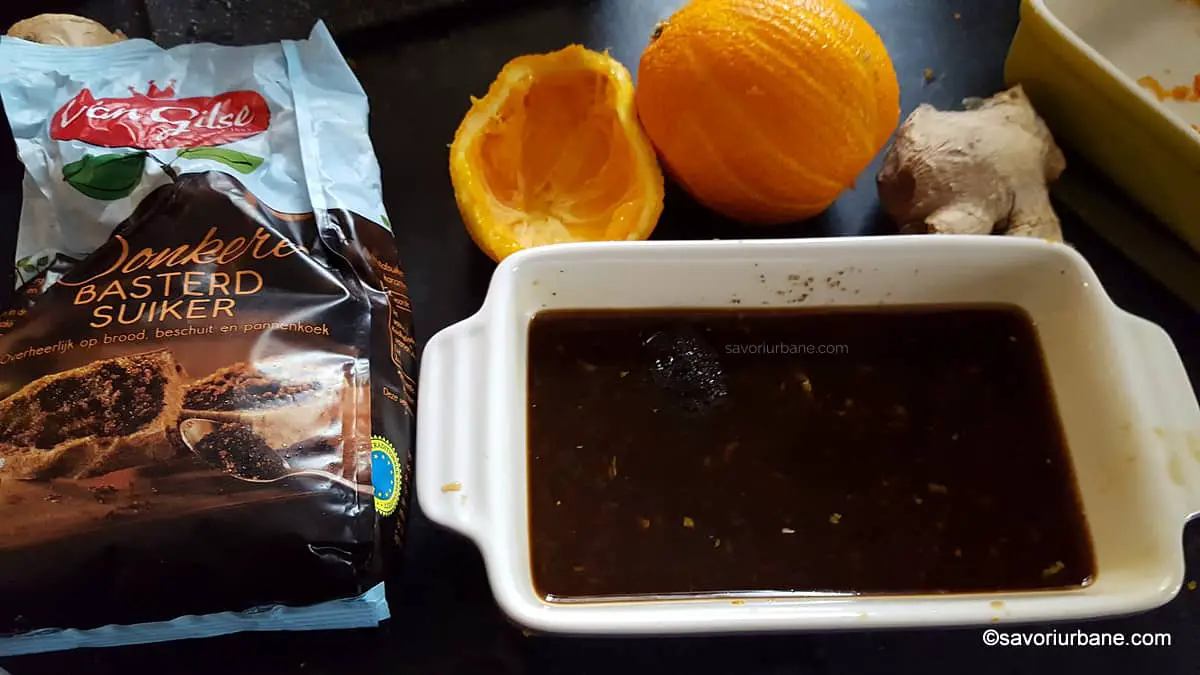 preparare marinada asiatica cu portocale ghimbir usturoi sos de soai pentru piept de rata (2)