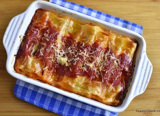 Cannelloni cu carne tocată și sos de roșii gratinați la cuptor Cannelloni cu carne tocată și sos de roșii gratinați la cuptor reteta savori urbane