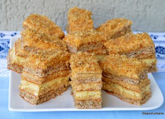 Prăjitura Krantz cu nucă caramelizată și cremă de vanilie – rețeta veche a bunicii Prăjitura Krantz cu nucă caramelizată și cremă de vanilie - rețeta veche a bunicii savori urbane