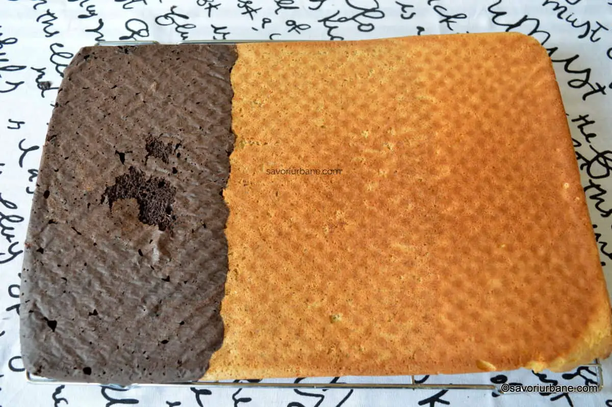 cum se face blatul in trei culori de la somloi galuska pandispan cu vanilie nuca cacao (2)