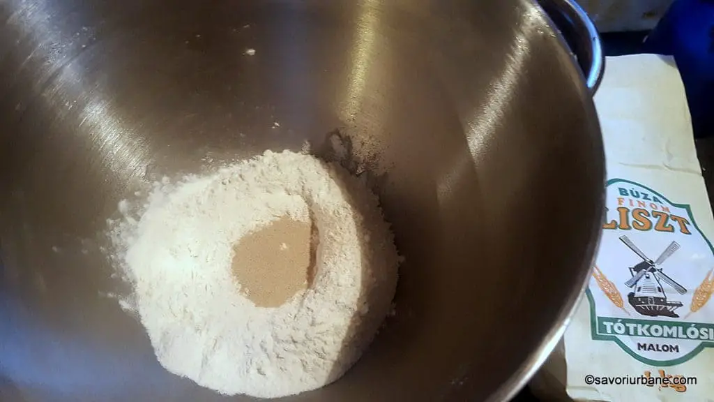 preparare aluat de paine cu faina integrala si lapte batut sau iaurt (1)