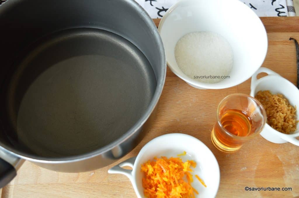 preparare sirop cu rom portocala lamaie pentru blaturile de somloi (1)