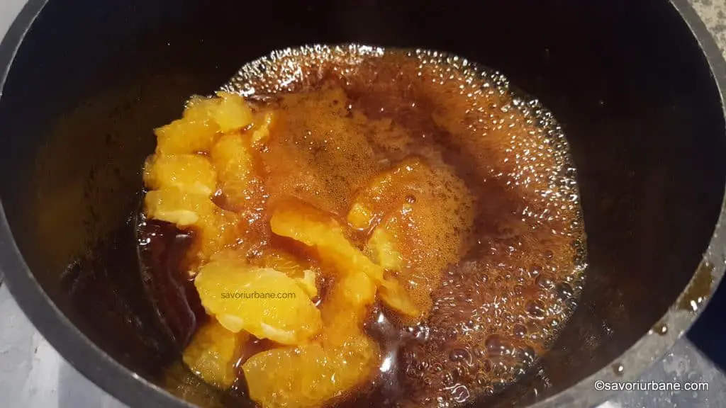 preparare sos caramel cu portocale pentru piept de rata (1)