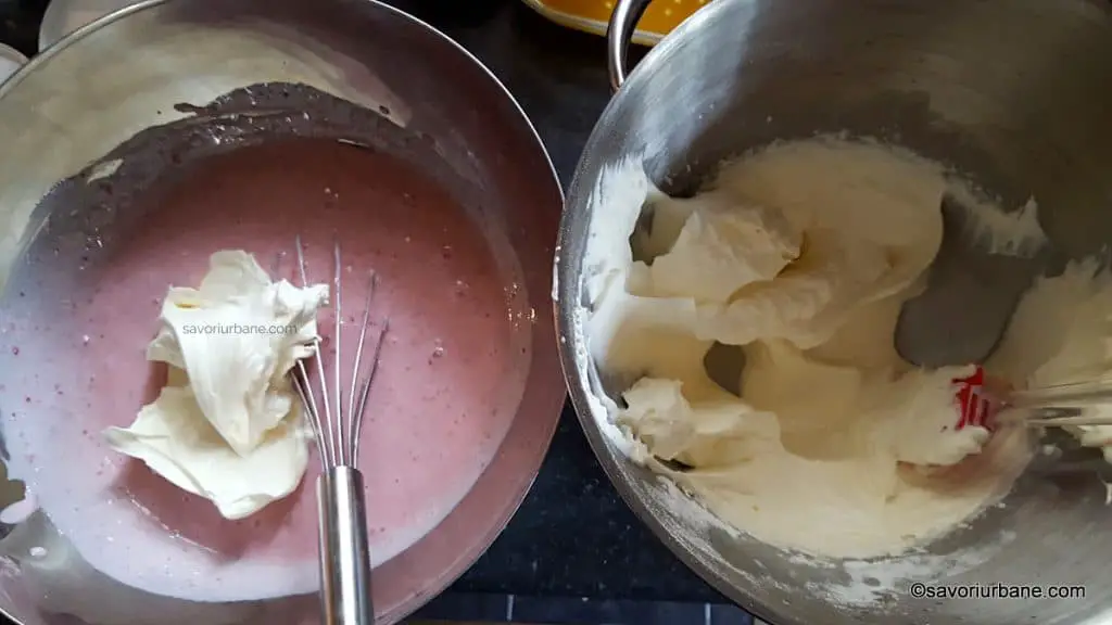cum se incorporeaza gelatina in crema de frisca mascarpone capsuni (3)