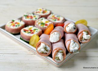 Rulouri de șuncă umplute cu cremă de hrean, salată de boeuf sau a la russe – aperitiv festiv