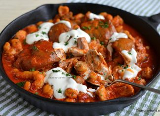 Papricaș de pui cu smântână și găluște – rețeta ardelenească de familie mancare de pui cu sos de ceapa papricas unguresc ardelenesc