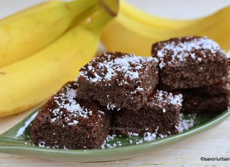 Negresă de post cu banane, fără făină (gluten) – rețeta de brownies vegane reteta negreasa de post savori urbane