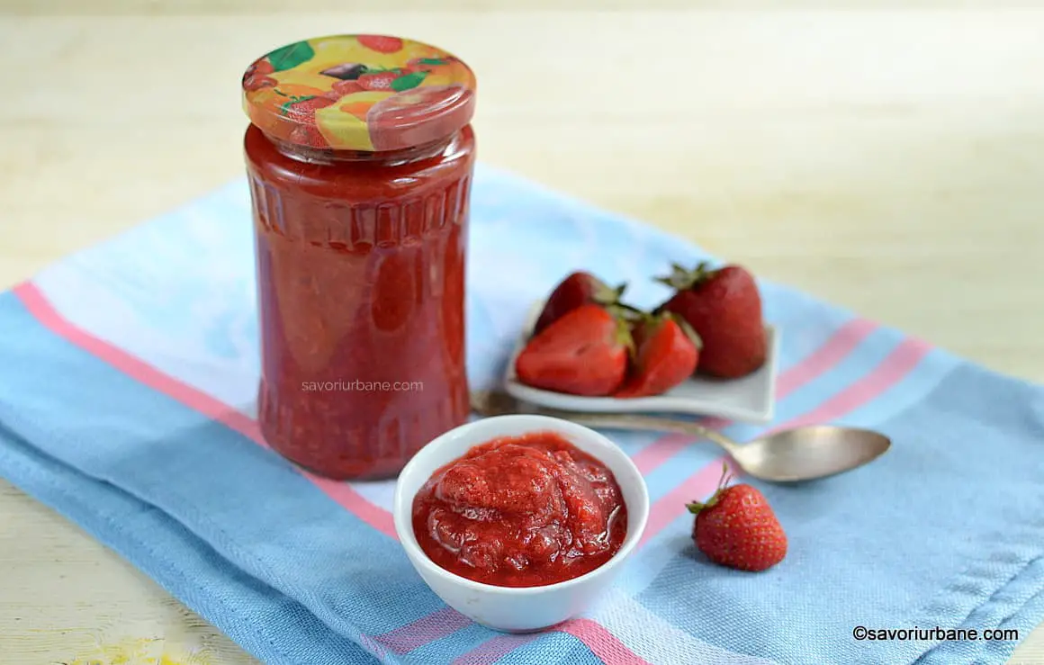 Gem de căpșuni fără zahăr rețeta dietetică de marmeladă naturală fără conservanți savori urbane