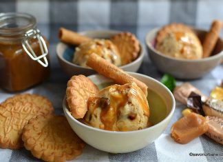 Înghețată caramel de casă – rețeta cu dulceață de lapte și caramele moi Înghețată caramel de casă - rețeta cu dulceață de lapte și caramele moi savori urbane