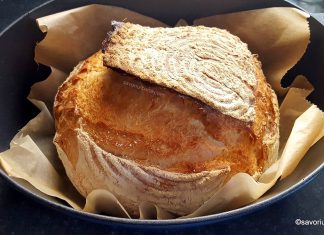Pâine cu puțină drojdie (1 gram) rețeta de pâine de casă fără frământare și coaptă în oală Pâine cu puțină drojdie (1 gram) rețeta de pâine de casă fără frământare și coaptă în oală savori urbane