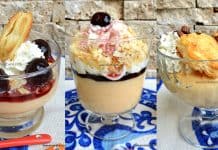 Cremșnit sau cremeș la pahar – rețeta simplă de desert cu cremă de vanilie la cupă cel mai bun cremșnit la pahar sau cremeș la cupa cu frisca dulceata foietaj