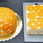 Tort cu portocale și frișcă - fără coacere - răsturnat din formă sau cratiță reteta savori urbane