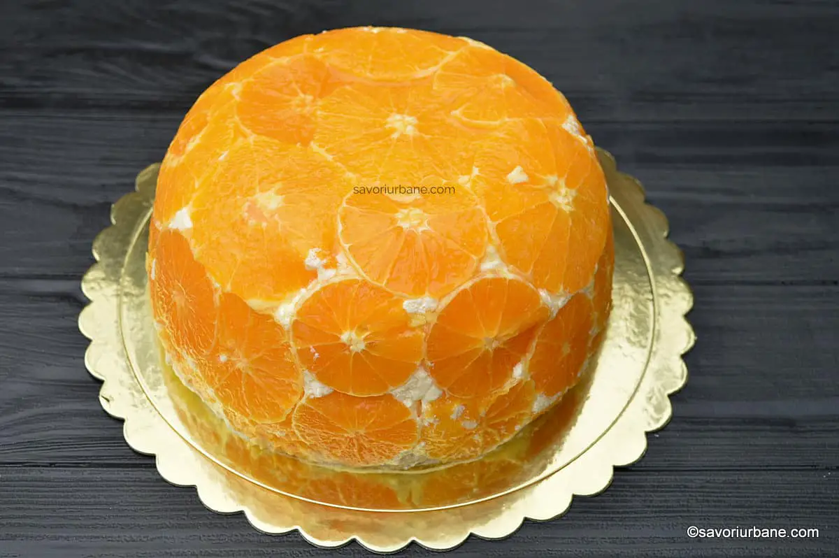 cel mai bun tort de portocale sau diplomat rasturnat cu piscoturi frisca naturala si crema de vanilie