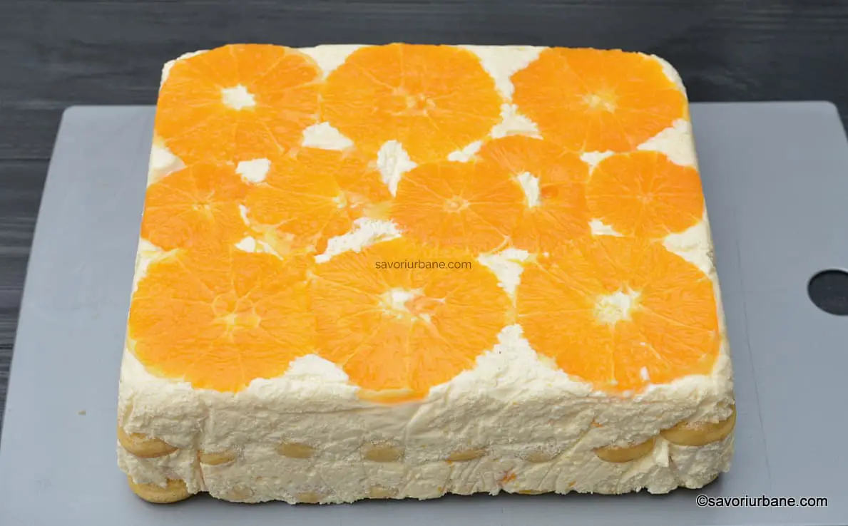 cum se face tort rasturnat cu felii de portocale si crema diplomat