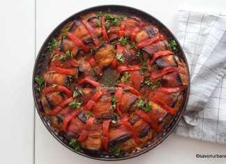 Vinete cu carne tocată și roșii rețeta de mini rulouri la cuptor chiftele invelite in vinete cu ardei copti si sos de rosii la cuptor