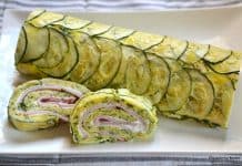 Ruladă de dovlecei cu cremă de brânză și șuncă – ruladă aperitiv Ruladă de dovlecei cu cremă de brânză și șuncă - ruladă aperitiv reteta savori urbane