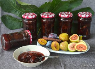 Dulceață de prune cu smochine coapte la cuptor, cu puțin zahăr Dulceață de prune cu smochine coapte la cuptor, cu puțin zahăr reteta savori urbane