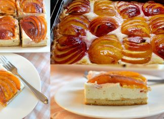 Prăjitură cu brânză și piersici sau nectarine, caise, mere, pere, prune – cheesecake cu fructe Prăjitură cu brânză și piersici sau nectarine, caise, mere, pere, prune reteta savori urbane 1