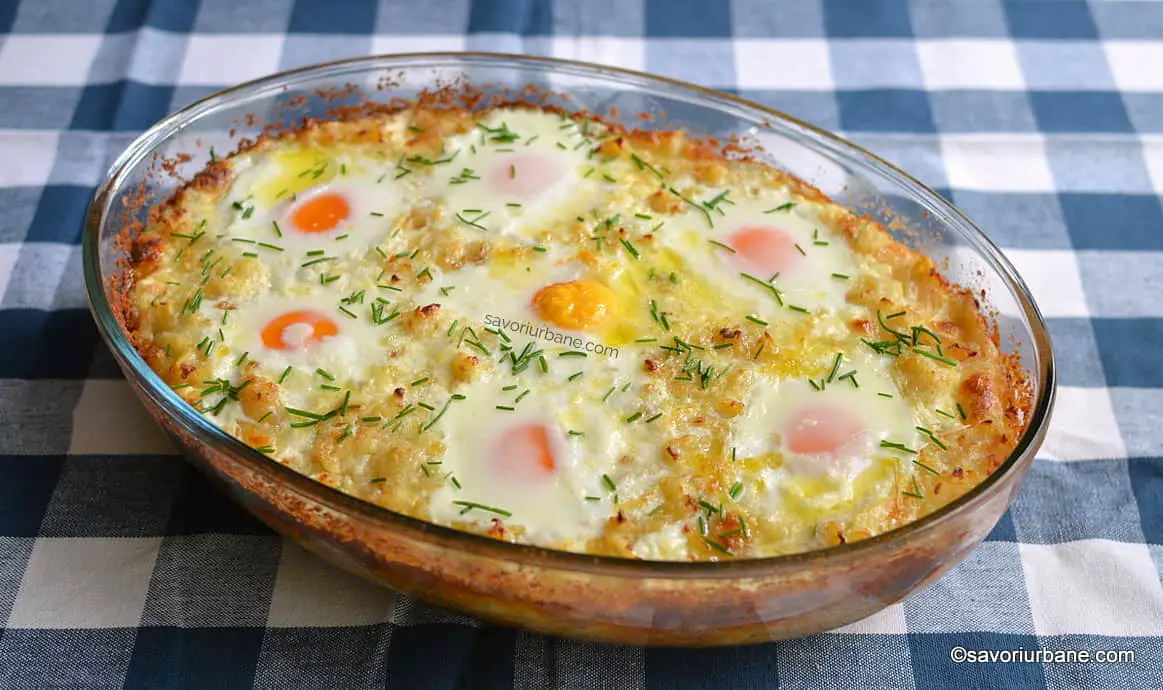 Cartofi cu brânză și ouă la cuptor - rețeta de Taci și înghite cu cartofi savori urbane