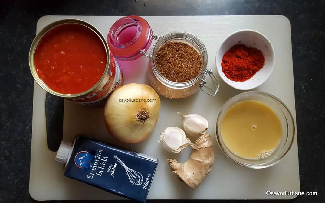 ingrediente butter chicken pui in stil indian cu unt clarificat smantana rosii garam masala