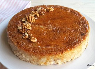 Budincă de fidea cu cremă de zahăr ars – rețeta de tăieței cu lapte și caramel la cuptor Budincă de fidea cu cremă de zahăr ars - rețeta de tăieței cu caramel la cuptor savori urbane