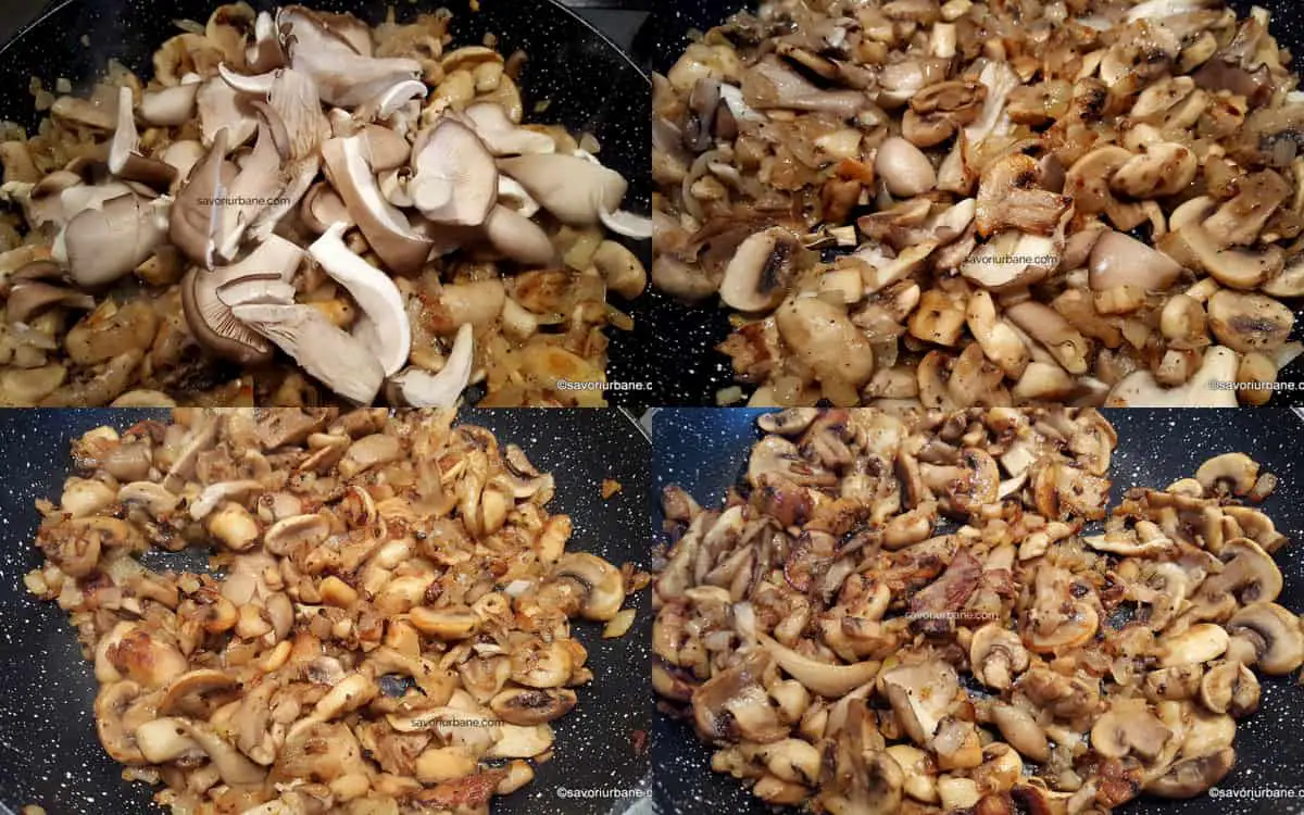 preparare reteta de post sote de ciuperci pleurotus si albe cu ceapa caramelizate la tigaie (2)