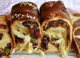 Cozonacul suprem care se desface în fâșii, caiere, șuvițe, pale – super cozonac cu multă cremă de nucă, rahat, stafide, ciocolată Cozonacul suprem care se desface în șuvițe, caiere, pale - cozonac cu multă cremă de nucă, rahat, stafide savori urbane (1)