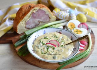Sos de maioneză cu cozi de ceapă verde pentru ouă fierte (de Paști), pentru drob sau alte aperitive VIDEO Sos de maioneză cu cozi de ceapă verde pentru ouă fierte (de Paști) sau pentru aperitive - rețeta veche de familie savori urbane