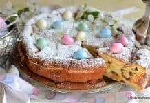 Pască cu iaurt (fără aluat) cu ciocolată, stafide și coji de portocală confiate