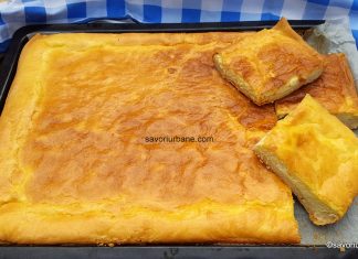 Plăcintă simplă cu telemea (feta) sau altă brânză sărată – la cuptor Plăcintă simplă cu telemea (feta) sau altă brânză sărată - la cuptor reteta savori urbane