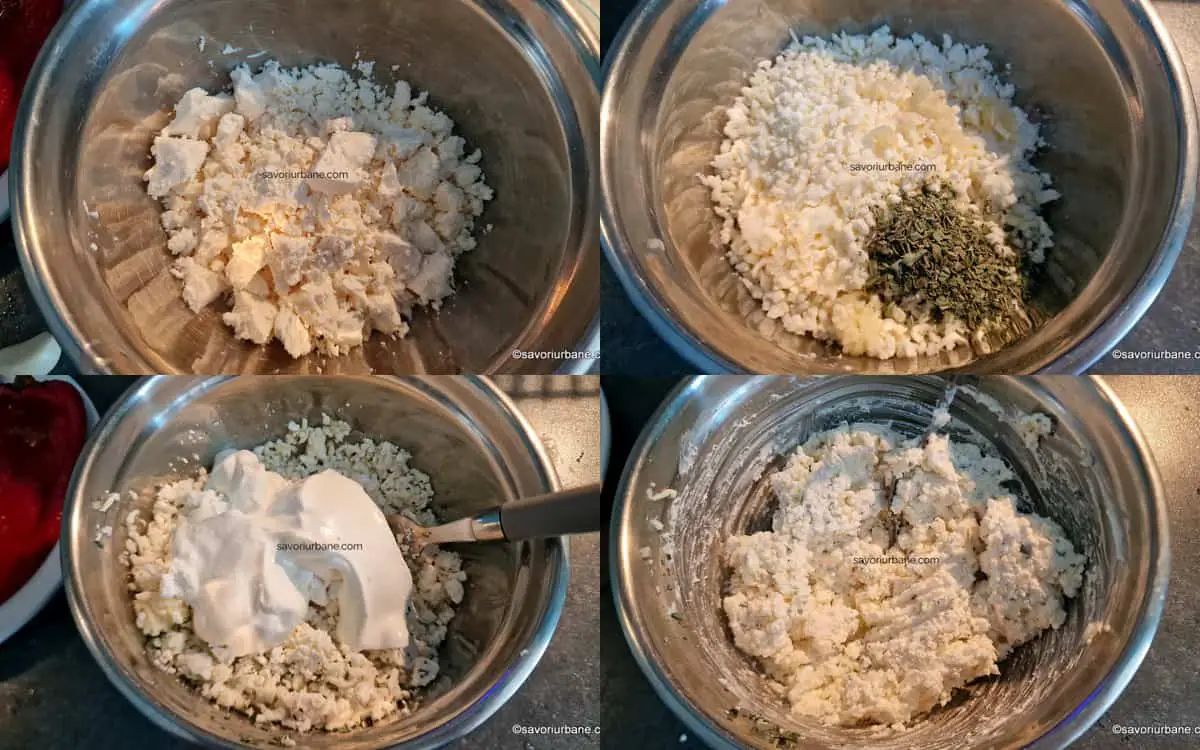 Cum se face umplutura de brânzeturi cu oregano și usturoi pentru ardei copti grecesti