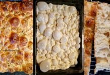 Focaccia mille bolle (1000 de bule) cu usturoi și za’atar – rețeta simplă fără frământare Focaccia mille bolle (1000 de bule) - rețeta simplă fără frământare savori urbane