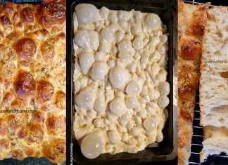 Focaccia mille bolle (1000 de bule) cu usturoi și za’atar – rețeta simplă fără frământare Focaccia mille bolle (1000 de bule) - rețeta simplă fără frământare savori urbane