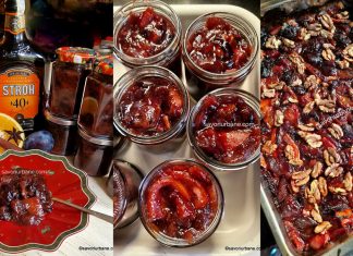 Gem de prune caramelizate la cuptor cu nucă, portocale, rom și arome de Crăciun (punci) Gem de prune rumenite la cuptor cu nucă, portocale, rom și arome de Crăciun (punci) reteta savori urbane