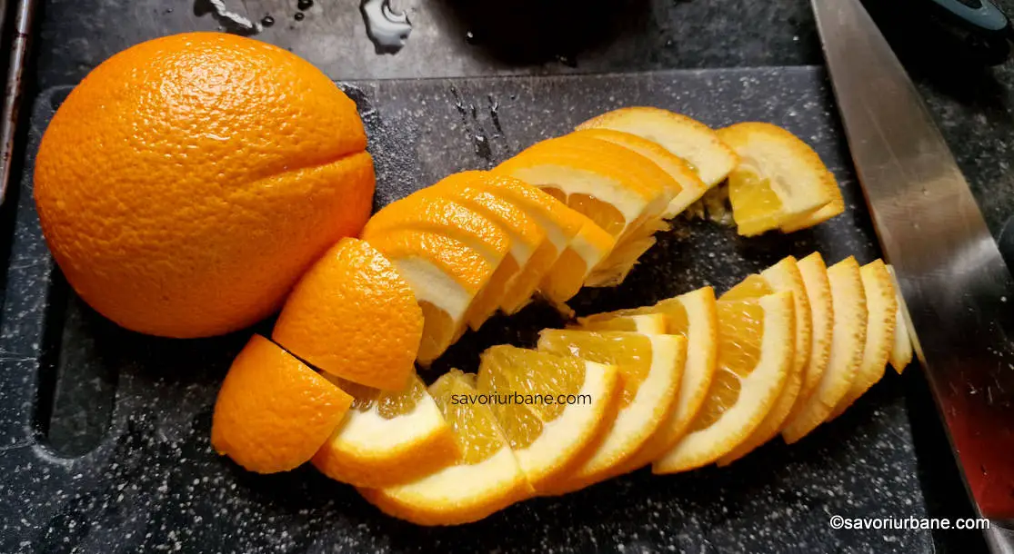 portocale feliate cu coaja pentru gem punsch de prune