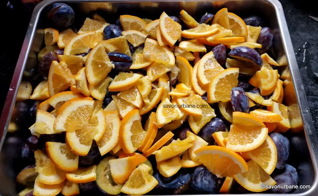 preparare gem de portocale cu prune nuci si rom (1)