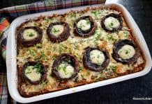 Budincă de legume cu cașcaval și ciuperci umplute – la cuptor Budincă cu cartofi și alte legume, cașcaval și ciuperci umplute - la cuptor reteta savori urbane