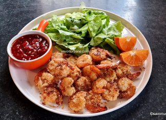 Creveți cu usturoi și portocale în crustă crocantă – la air fryer sau la cuptor Creveți cu usturoi și portocale în crustă crocantă - la air fryer sau la cuptor reteta savori urbane