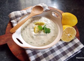 Sos de lămâie cu unt, usturoi și pătrunjel verde – pentru preparate din pui sau pește, legume etc Sos de lămâie cu usturoi și pătrunjel verde - pentru preparate din pui sau pește reteta savori urbane