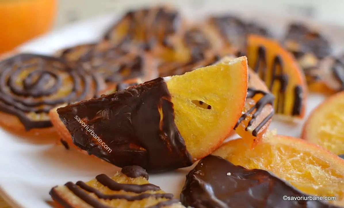 cele mai bune coji confiate de portocala cu ciocolata - felii glasate (1)
