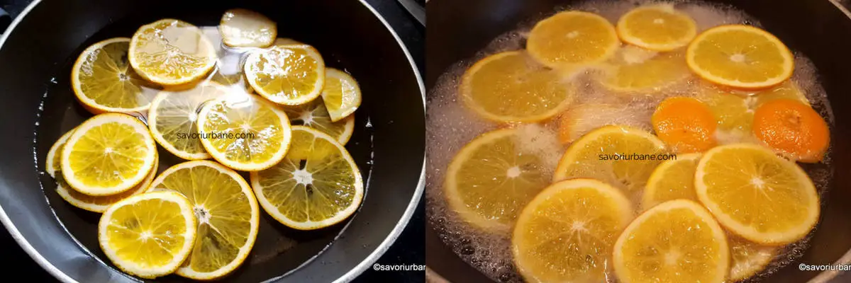 preparare fierbere dulceata sau felii de portocale confiate (1)