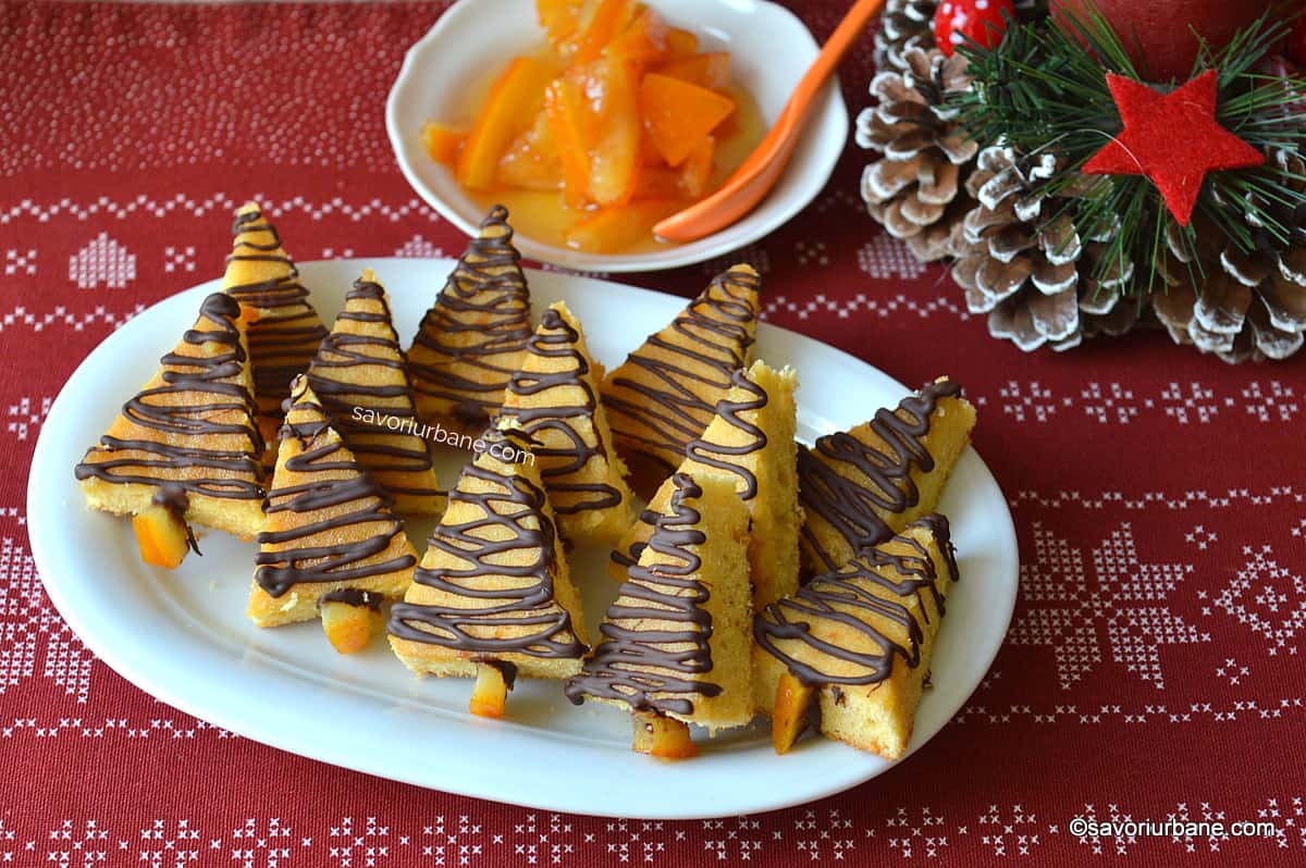 Brăduți cu portocale - rețeta de prăjiturele pufoase cu glazură de ciocolată savori urbane
