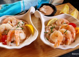 Creveți fierți, cu sos picant cu usturoi – cea mai simplă rețetă Creveți fierți cu sos picant cu usturoi - cea mai simplă rețetă savori urbane (1)