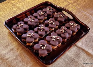 Fursecuri cu caramel sărat și ciocolată – trefle sau alte forme Fursecuri cu caramel sărat și ciocolată - trefle sau alte forme reteta savori urbane