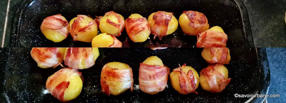 Rumenire cartofi în bacon la cuptor (2)